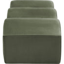 Meridian Wave Green Velvet Bench IMAGE 5
