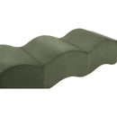  Color_Green -- Wave Green Velvet Upholstered Bench IMAGE 6