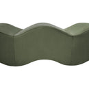  Color_Green -- Wave Green Velvet Upholstered Bench IMAGE 8
