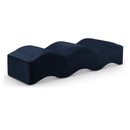  Color_Navy -- Wave Navy Velvet Upholstered Bench IMAGE 1