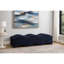 Meridian Wave Navy Velvet Bench IMAGE 2