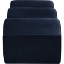  Color_Navy -- Wave Navy Velvet Upholstered Bench IMAGE 5