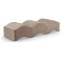  Color_Taupe -- Wave Taupe Velvet Upholstered Bench IMAGE 1