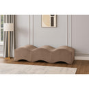 Meridian Wave Taupe Velvet Bench IMAGE 2