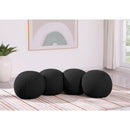 Meridian Apollo Black Boucle Fabric Bench IMAGE 2