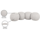 Meridian Apollo Cream Boucle Fabric Bench IMAGE 10