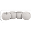  Color_Cream -- Apollo Cream Boucle Fabric Upholstered Bench IMAGE 9