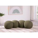  Color_Olive -- Apollo Olive Boucle Fabric Upholstered Bench IMAGE 2
