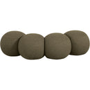 Meridian Apollo Olive Boucle Fabric Bench IMAGE 4
