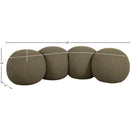 Meridian Apollo Olive Boucle Fabric Bench IMAGE 9