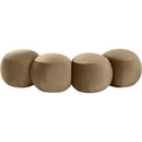 Meridian Apollo Beige Velvet Bench IMAGE 4