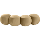  Color_Camel -- Apollo Camel Velvet Upholstered Bench IMAGE 4