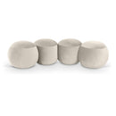  Color_Cream -- Apollo Cream Velvet Upholstered Bench IMAGE 1