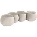  Color_Cream -- Apollo Cream Velvet Upholstered Bench IMAGE 3
