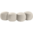  Color_Cream -- Apollo Cream Velvet Upholstered Bench IMAGE 4
