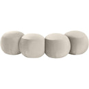 Meridian Apollo Cream Velvet Bench IMAGE 4