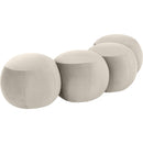  Color_Cream -- Apollo Cream Velvet Upholstered Bench IMAGE 6