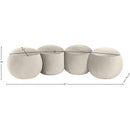  Color_Cream -- Apollo Cream Velvet Upholstered Bench IMAGE 9