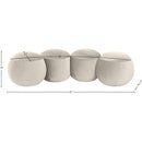 Meridian Apollo Cream Velvet Bench IMAGE 9