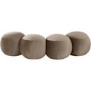 Meridian Apollo Taupe Velvet Bench IMAGE 4