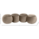 Meridian Apollo Taupe Velvet Bench IMAGE 9