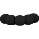  Color_Black -- Apollo Black Boucle Fabric Upholstered Bench IMAGE 4