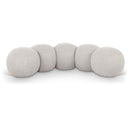 Meridian Apollo Cream Boucle Fabric Bench IMAGE 1