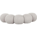 Meridian Apollo Cream Boucle Fabric Bench IMAGE 4