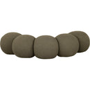 Meridian Apollo Olive Boucle Fabric Bench IMAGE 4