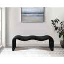  Color_Black -- Meridian Willow Vegan Leather Upholstered Bench IMAGE 2
