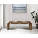  Color_Brown -- Willow Brown Vegan Leather Upholstered Bench IMAGE 2