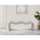  Color_Beige -- Meridian Willow Corduroy Fabric Upholstered Bench IMAGE 2
