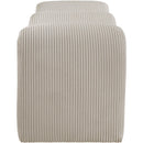 Meridian Willow Beige Corduroy Fabric Bench IMAGE 4