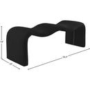 Meridian Willow Black Corduroy Fabric Bench IMAGE 10
