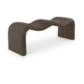  Color_Brown -- Willow Brown Corduroy Fabric Upholstered Bench IMAGE 1