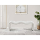 Meridian Willow Cream Corduroy Fabric Bench IMAGE 2