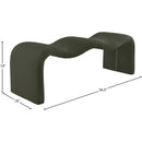 Meridian Willow Green Corduroy Fabric Bench IMAGE 10