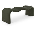  Color_Green -- Willow Green Corduroy Fabric Upholstered Bench IMAGE 1