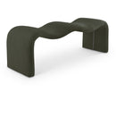  Color_Green -- Willow Green Corduroy Fabric Upholstered Bench IMAGE 1