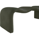 Meridian Willow Green Corduroy Fabric Bench IMAGE 8