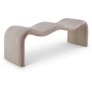  Color_Beige -- Meridian Willow Chenille Fabric Upholstered Bench IMAGE 1