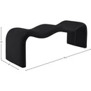 Meridian Willow Black Chenille Fabric Bench IMAGE 10