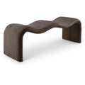  Color_Brown -- Willow Brown Chenille Fabric Upholstered Bench IMAGE 1
