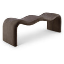 Meridian Willow Brown Chenille Fabric Bench IMAGE 1
