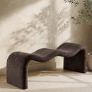  Color_Brown -- Willow Brown Chenille Fabric Upholstered Bench IMAGE 2