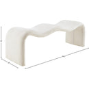  Color_Cream -- Willow Cream Chenille Fabric Upholstered Bench IMAGE 10
