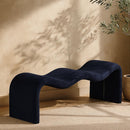 Meridian Willow Navy Chenille Fabric Bench IMAGE 2