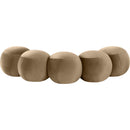 Meridian Apollo Beige Velvet Bench IMAGE 4
