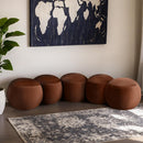  Color_Cognac -- Apollo Cognac Velvet Upholstered Bench IMAGE 2