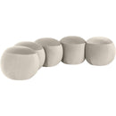  Color_Cream -- Apollo Cream Velvet Upholstered Bench IMAGE 3